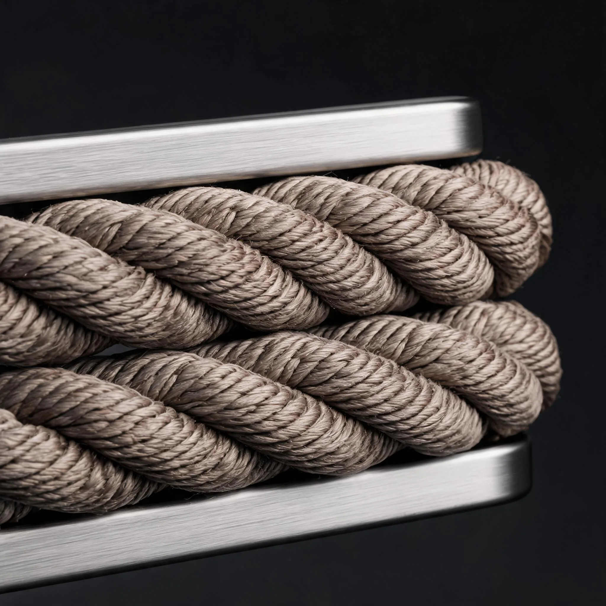 Weather-resistant rope weave close-up in herringbone pattern