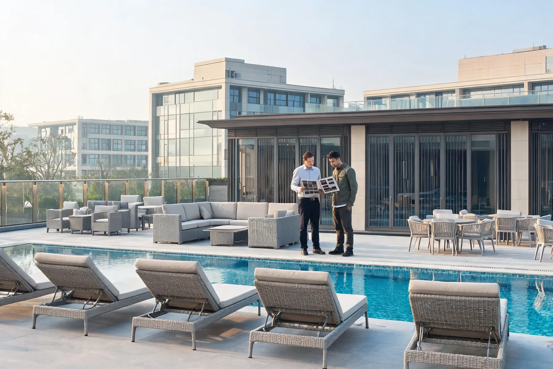 OEM project ensuring brand consistency of outdoor furniture across hotel chains