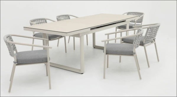SV-S0077 Light-Frame Trestle Dining Set — Rectangular dining table option