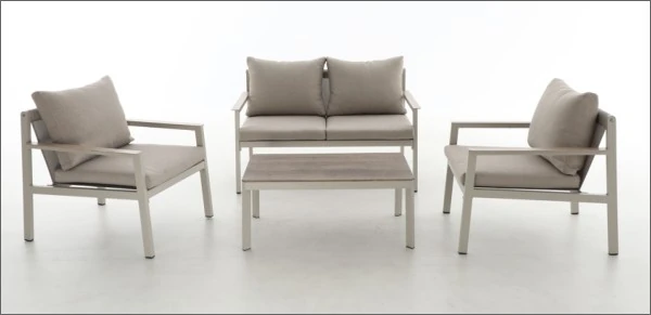 SV-S0092 Squared-Arm Garden Conversation Set — Two-seat sofa option