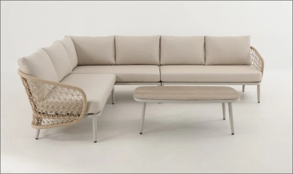 SV-S0097 Woven Corner Garden Sofa Set — Armless seat module option