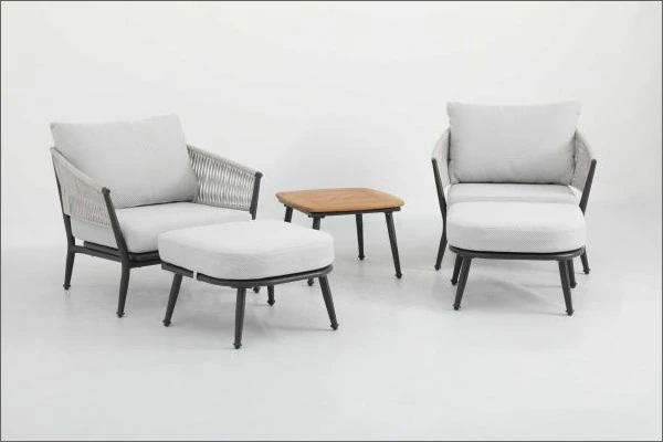 SV-S0101 Open-Weave Patio Chair Pair — Lounge chair option