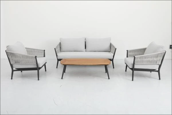 SV-S0103 Open-Back Lounge Set with Warm Tabletop — Two-seat sofa option