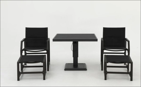 SV-S0105 Dark Square-Table Bistro Set — Square dining table option