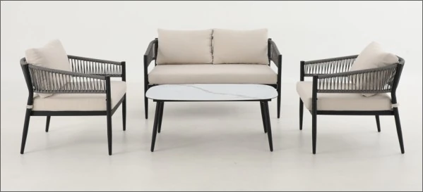 SV-S0110 Vertical-Back Patio Lounge Set — Two-seat sofa option