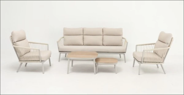 SV-S0111 Light Woven Lounge with Paired Tables — Two-seat sofa option