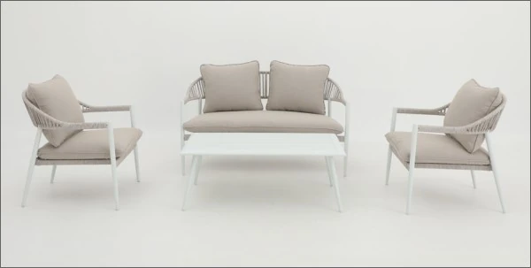 SV-S0116 Fine-Line Woven Garden Lounge Set — Two-seat sofa option