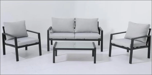 SV-S0120 Slim Dark-Frame Garden Lounge Collection — Two-seat sofa option