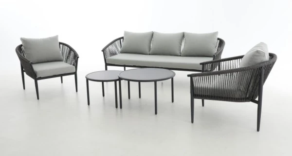 SV-S0126 Dark Open-Weave Garden Conversation Set — Two-seat sofa option
