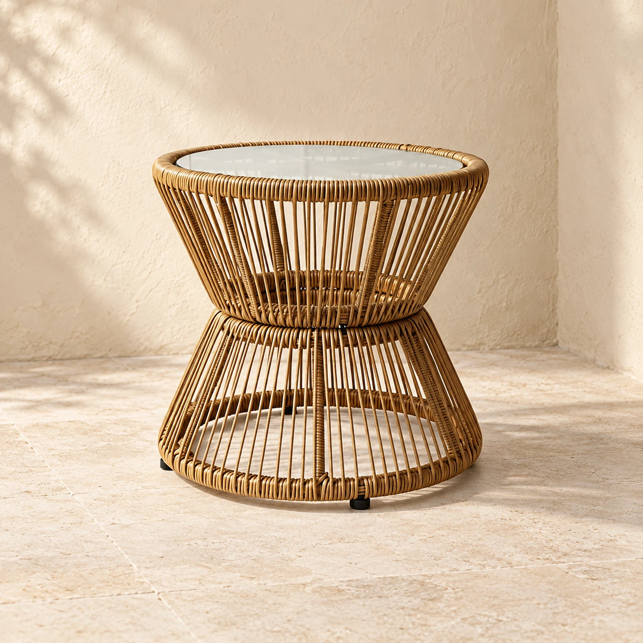SV-S0135 Hourglass Woven Side Table — Ø50 cm — Round side table option