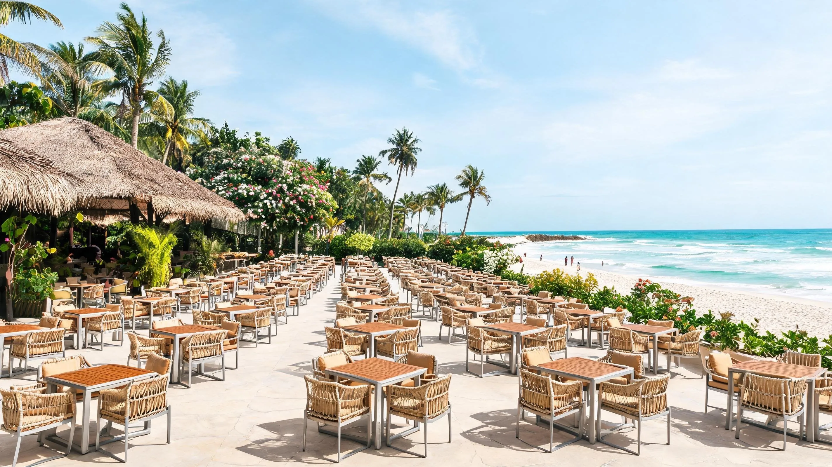 African coastal resort outdoor dining furniture project