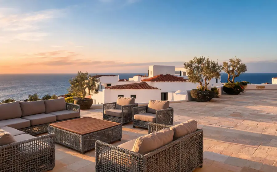 Mediterranean boutique hotel lounge